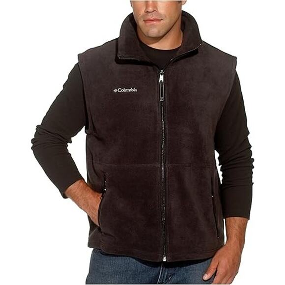 Columbia Men's Full Zip Cathedral Peak Vest Fleece Sleeveless Black Size XL - Picture 3 of 8